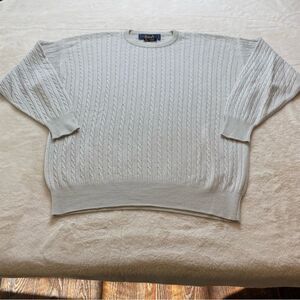 Pringles Of Scotland 100% Lambswool Cable Knit Crew Neck Sweater